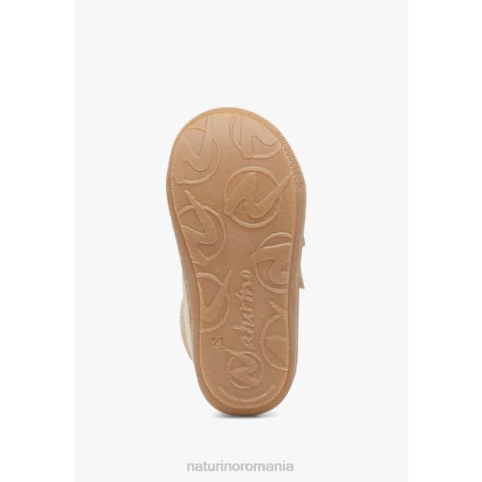 copii Naturino platină cocon vl pantofi pentru primul pas din piele intoarsa cu sclipici 4J4P207