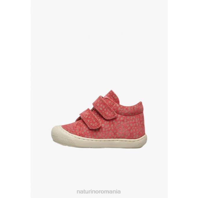 copii Naturino roșu cocon vl pantofi primii pasi din piele intoarsa cu imprimeu ponei 4J4P64