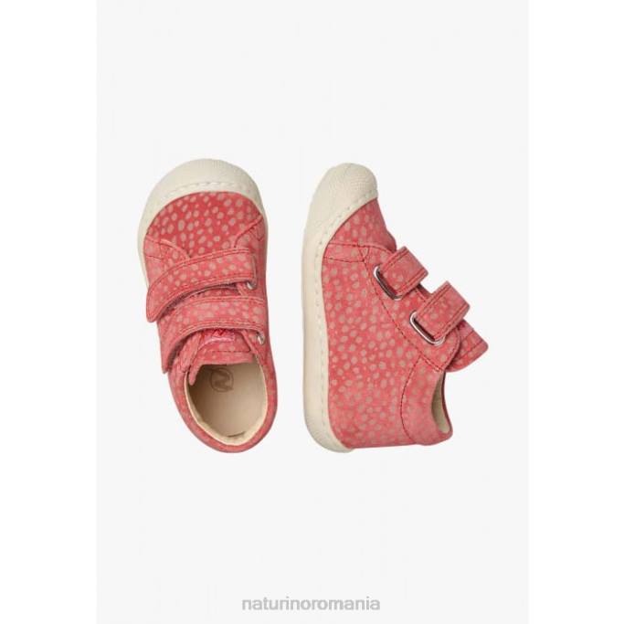 copii Naturino roșu cocon vl pantofi primii pasi din piele intoarsa cu imprimeu ponei 4J4P64
