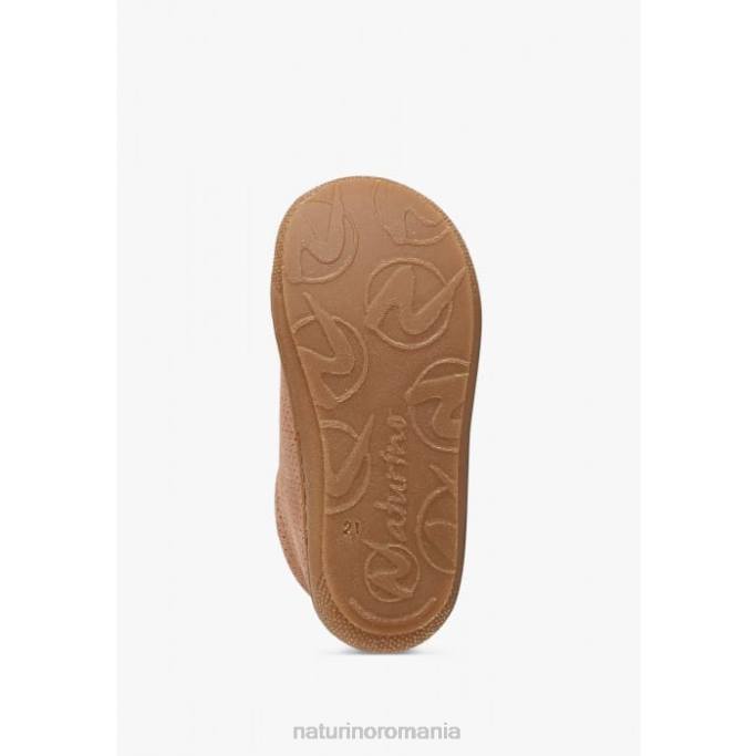 copii Naturino roz antic cocon vl pantofi pentru primul pas din piele intoarsa cu sclipici 4J4P193