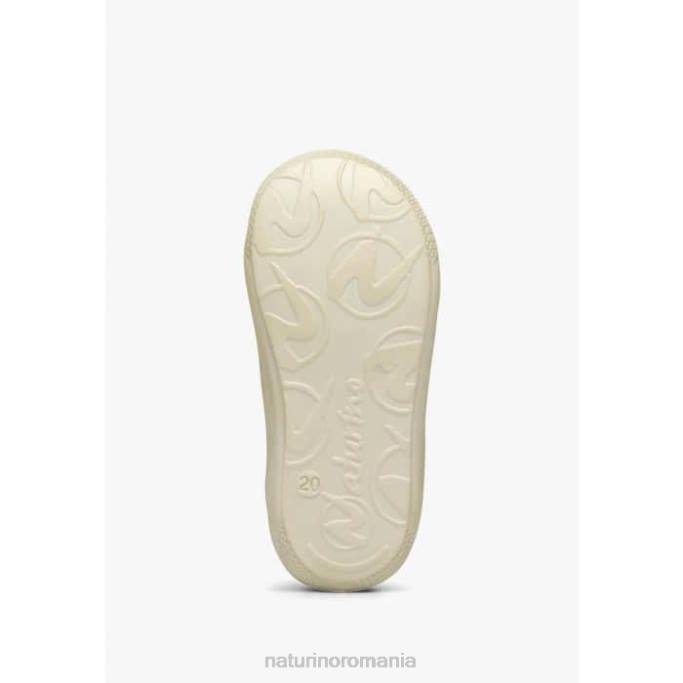 copii Naturino roz cocon pantofi primii pasi din piele intoarsa cu imprimeu margarete 4J4P139