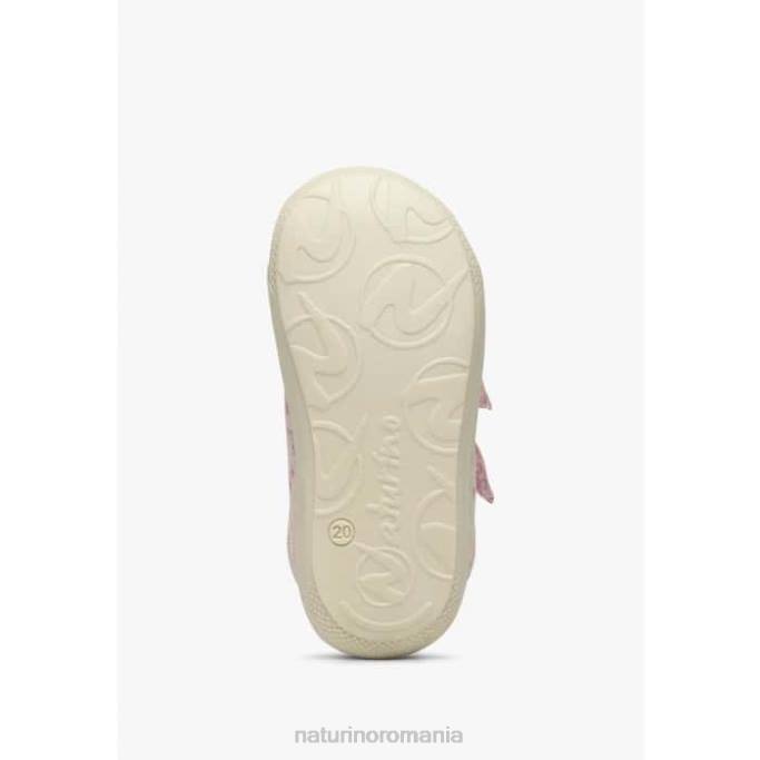 copii Naturino roz cocon vl pantofi de prim pas din material textil cu imprimeu trandafiri 4J4P156