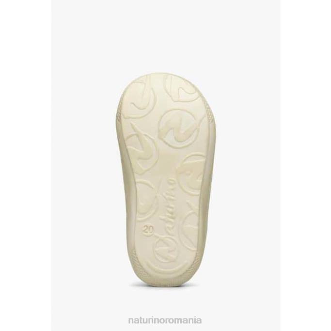 copii Naturino roz cocon vl pantofi primii pasi din piele intoarsa cu imprimeu margarete 4J4P102