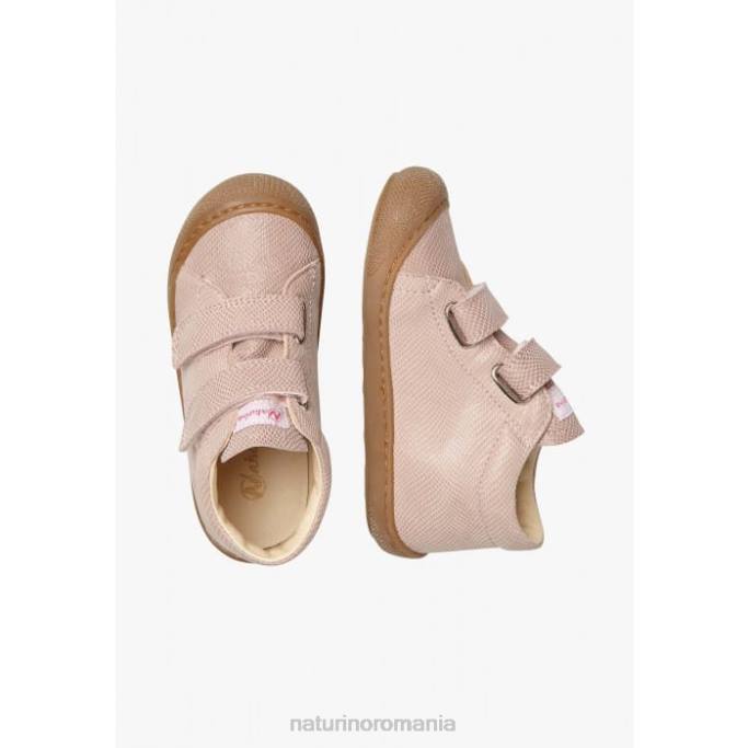 copii Naturino roz cocon vl papuci din piele imprimeu reptile primul pas 4J4P214