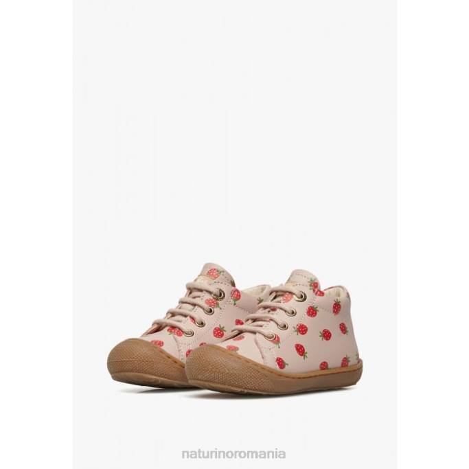 copii Naturino roz pudra cocon pantofi primii pasi din piele nappa imprimata 4J4P60