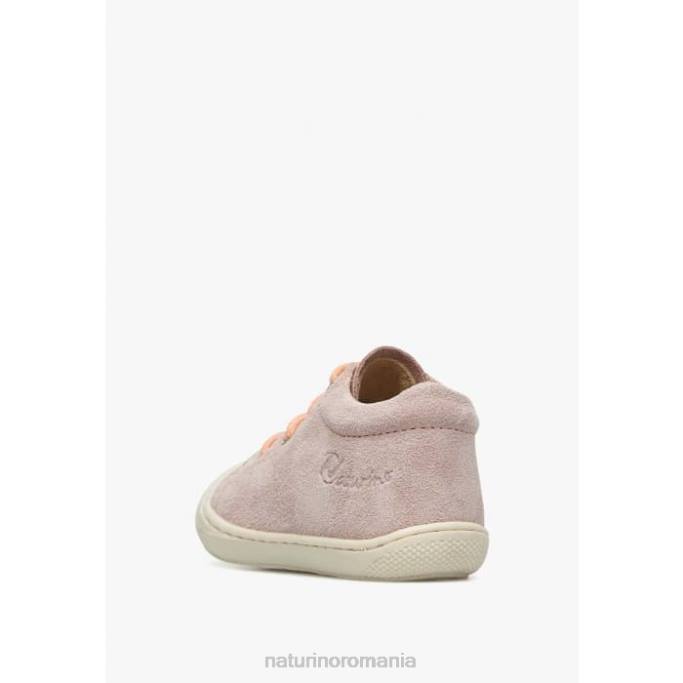 copii Naturino roz-somon cocon pantofi de piele intoarsa primii pasi 4J4P158