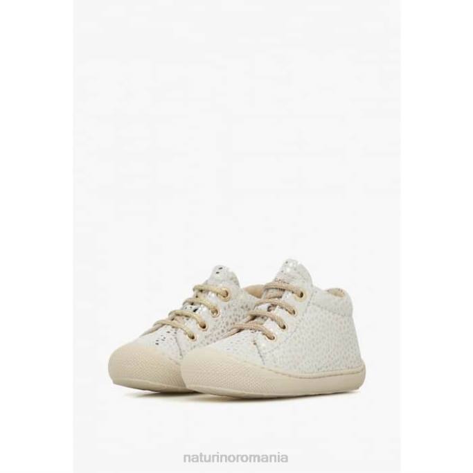 copii Naturino alb-platină cocon pantofi de piele intoarsa primii pasi 4J4P243