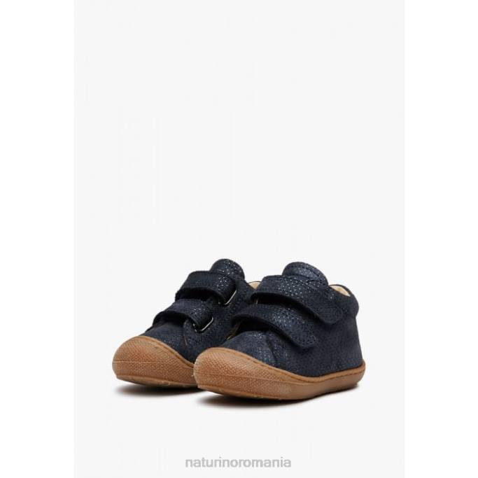 copii Naturino albastru cocon vl pantofi pentru primul pas din piele intoarsa cu sclipici 4J4P260