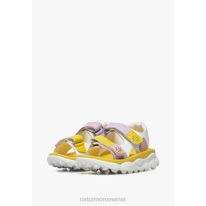 copii Naturino alb-galben-roz gaho junior sandale active din imitație de piele 4J4P29
