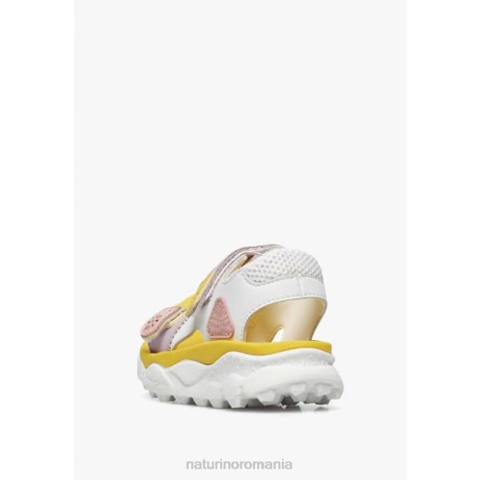 copii Naturino alb-galben-roz gaho junior sandale active din imitație de piele 4J4P29