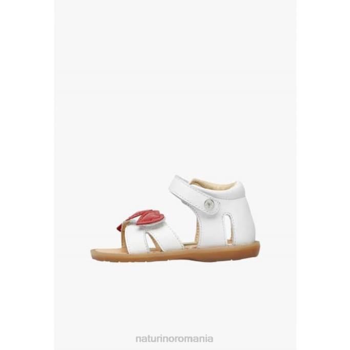 copii Naturino alb roșu beeme sandale din piele 4J4P240