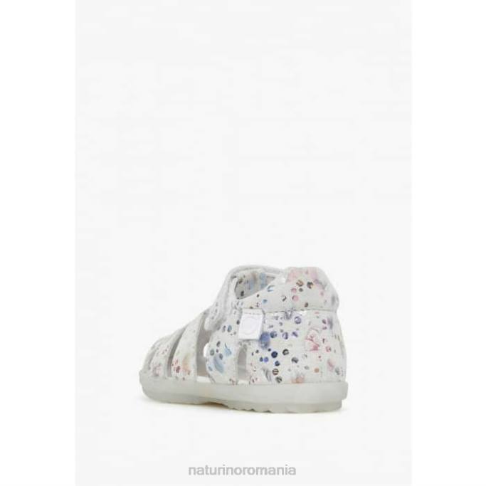 copii Naturino alb vedea sandale semi-închise din piele intoarsa 4J4P328