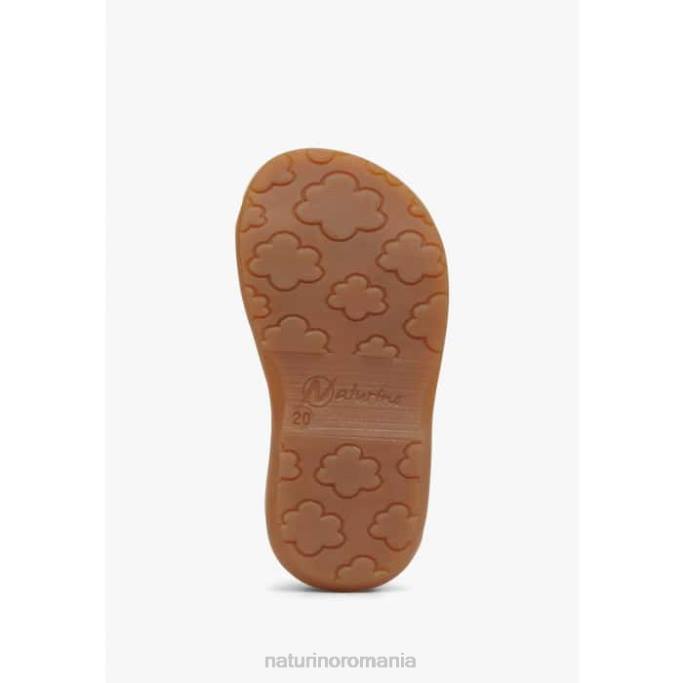 copii Naturino alb zoeyy sandale din piele cu flori aplicate 4J4P239