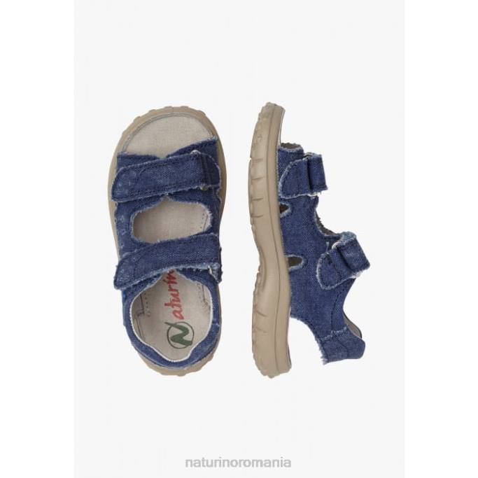 copii Naturino albastru deschis andocare sandale din denim cu velcro 4J4P544