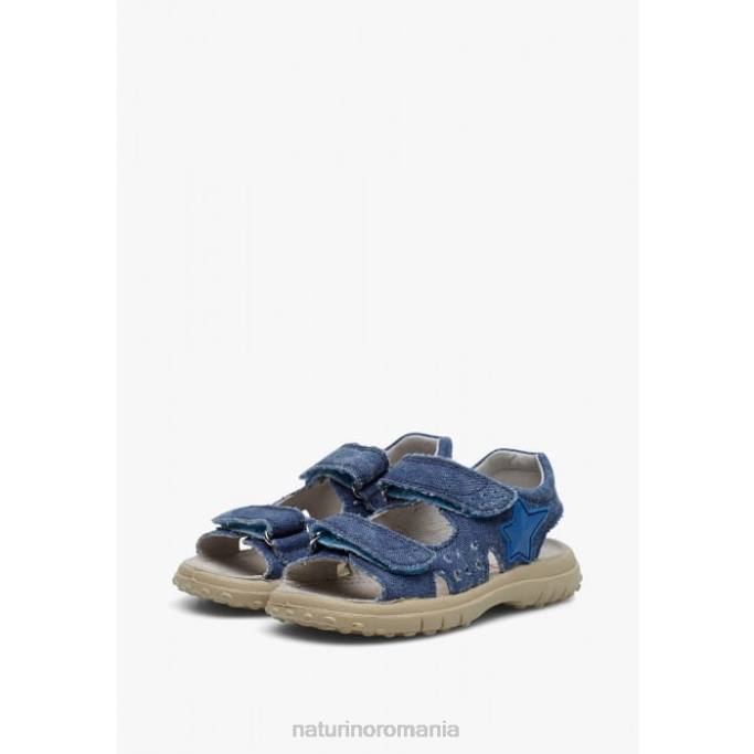 copii Naturino albastru deschis andocare sandale din denim cu velcro 4J4P544