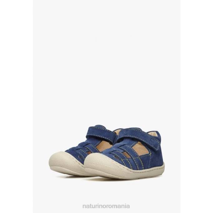 copii Naturino albastru deschis bede sandale de piele intoarsa semideschise 4J4P348