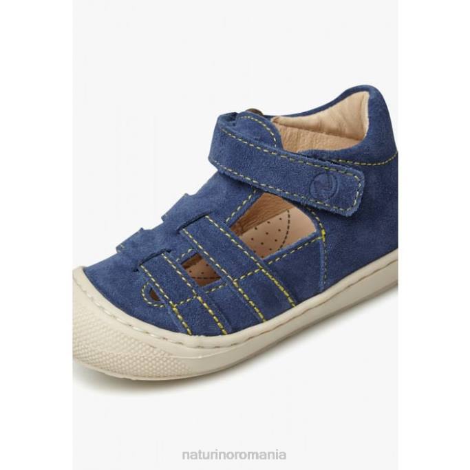 copii Naturino albastru deschis bede sandale de piele intoarsa semideschise 4J4P348