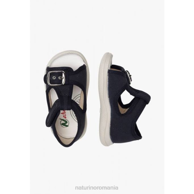 copii Naturino albastru paros sandale cu vârf deschis din material textil 4J4P270