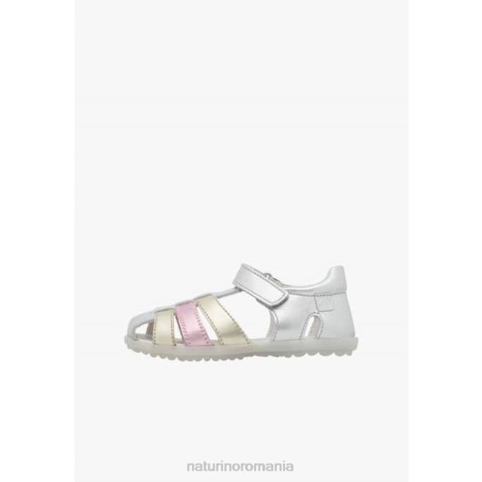 copii Naturino argint-platină vedea sandale semi-inchise din piele metalizata 4J4P329