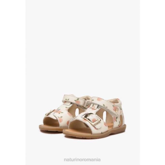copii Naturino lapte quarzo sandale din piele cu imprimeu caise 4J4P307