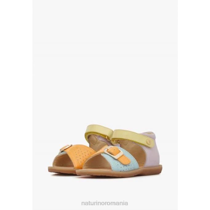 copii Naturino liliac-galben-portocaliu jead sandale din piele lacuita 4J4P238