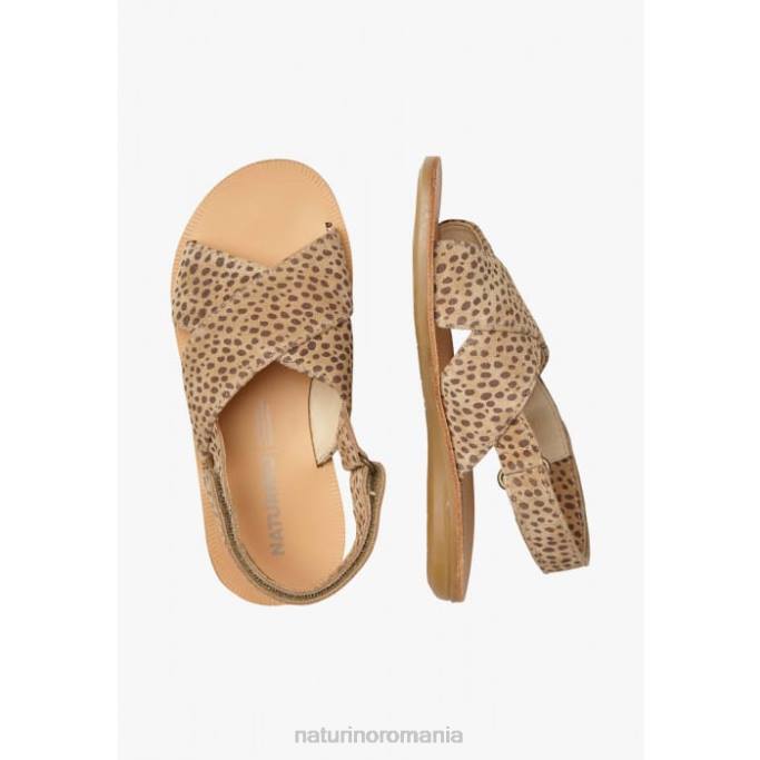 copii Naturino nisip imani sandale din piele intoarsa cu imprimeu ponei 4J4P553