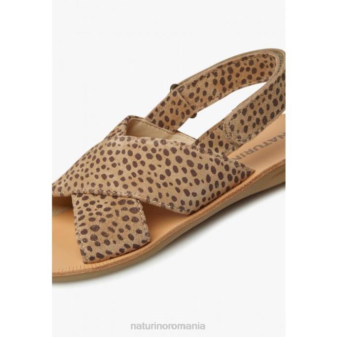 copii Naturino nisip imani sandale din piele intoarsa cu imprimeu ponei 4J4P553