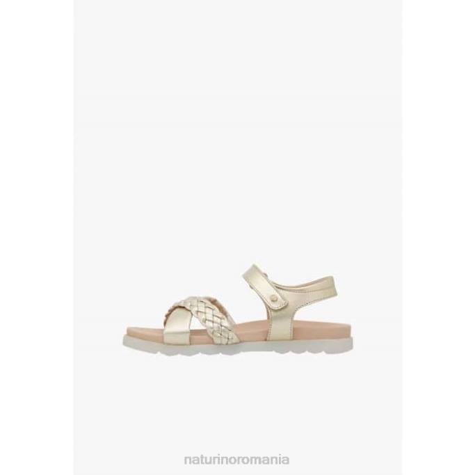 copii Naturino platină roşcat sandală cu bretele împletite 4J4P551