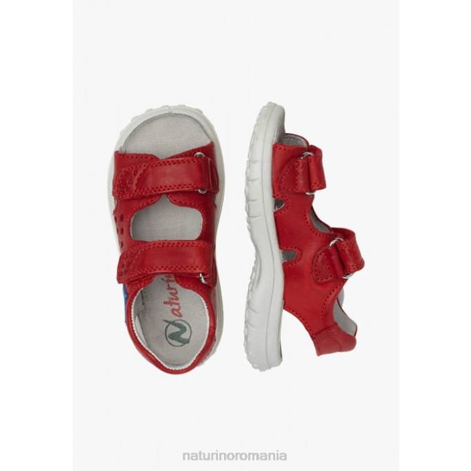 copii Naturino roșu andocare sandale din piele cu velcro 4J4P543