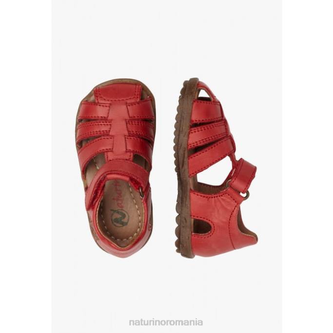 copii Naturino roșu vedea sandale din piele semiînchise 4J4P356