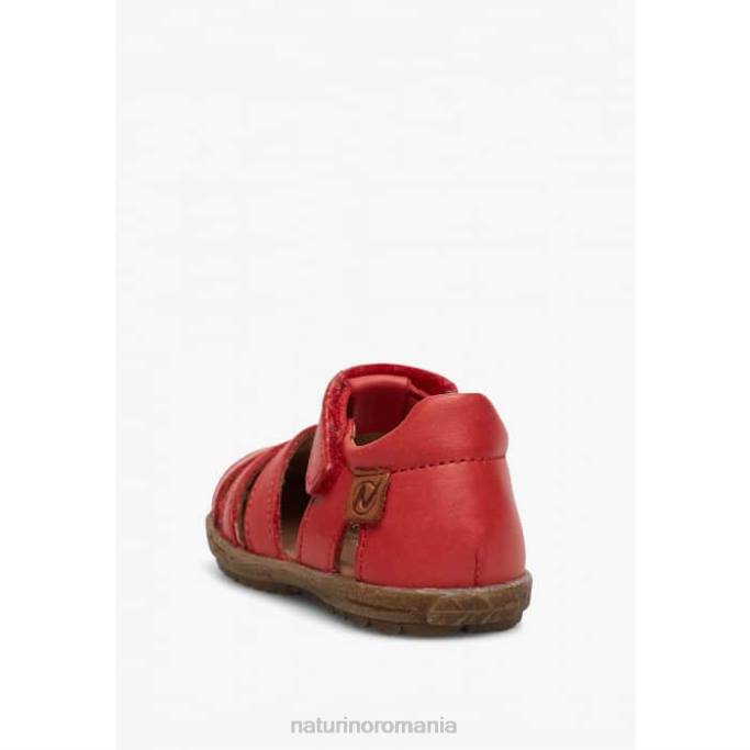 copii Naturino roșu vedea sandale din piele semiînchise 4J4P356