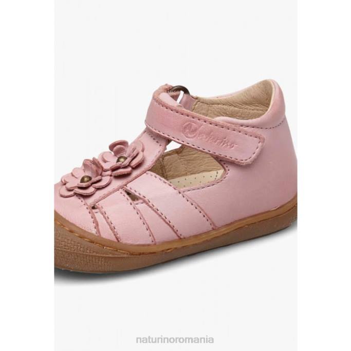 copii Naturino roz maggy sandale semi-inchise cu flori aplicate 4J4P596