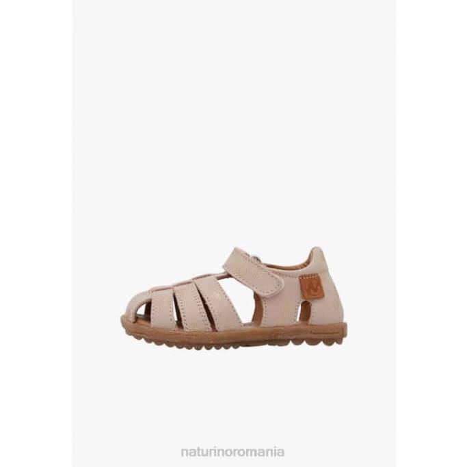 copii Naturino roz pudra vedea sandale din piele cu imprimeu sclipici 4J4P298